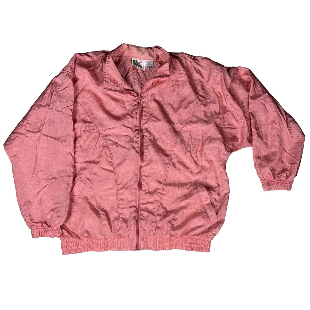 Esprit Bold Spirit Windbreaker Jacket Vintage Lightweight M Pink Full Zip